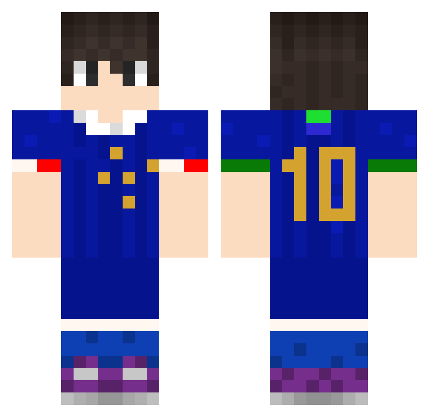 DaviWorld_ Minecraft skin, front and back view