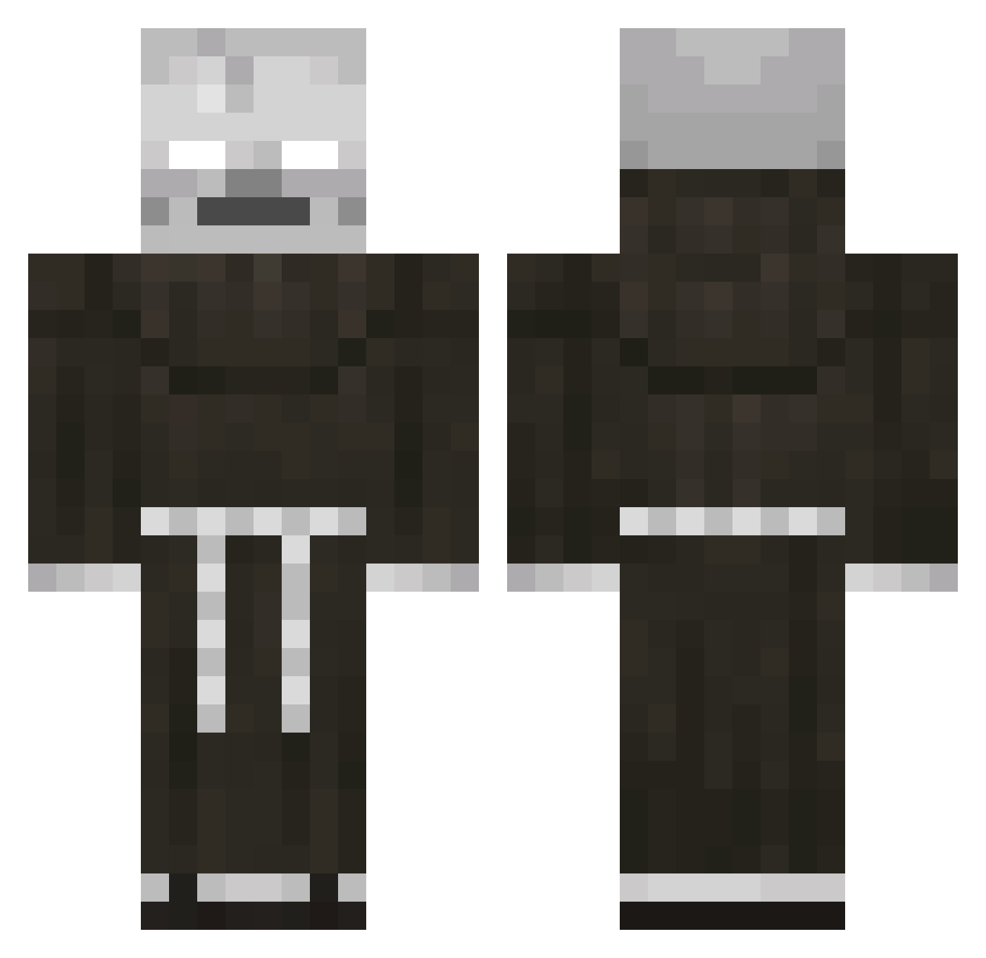 Rhylean Minecraft skin, front and back view