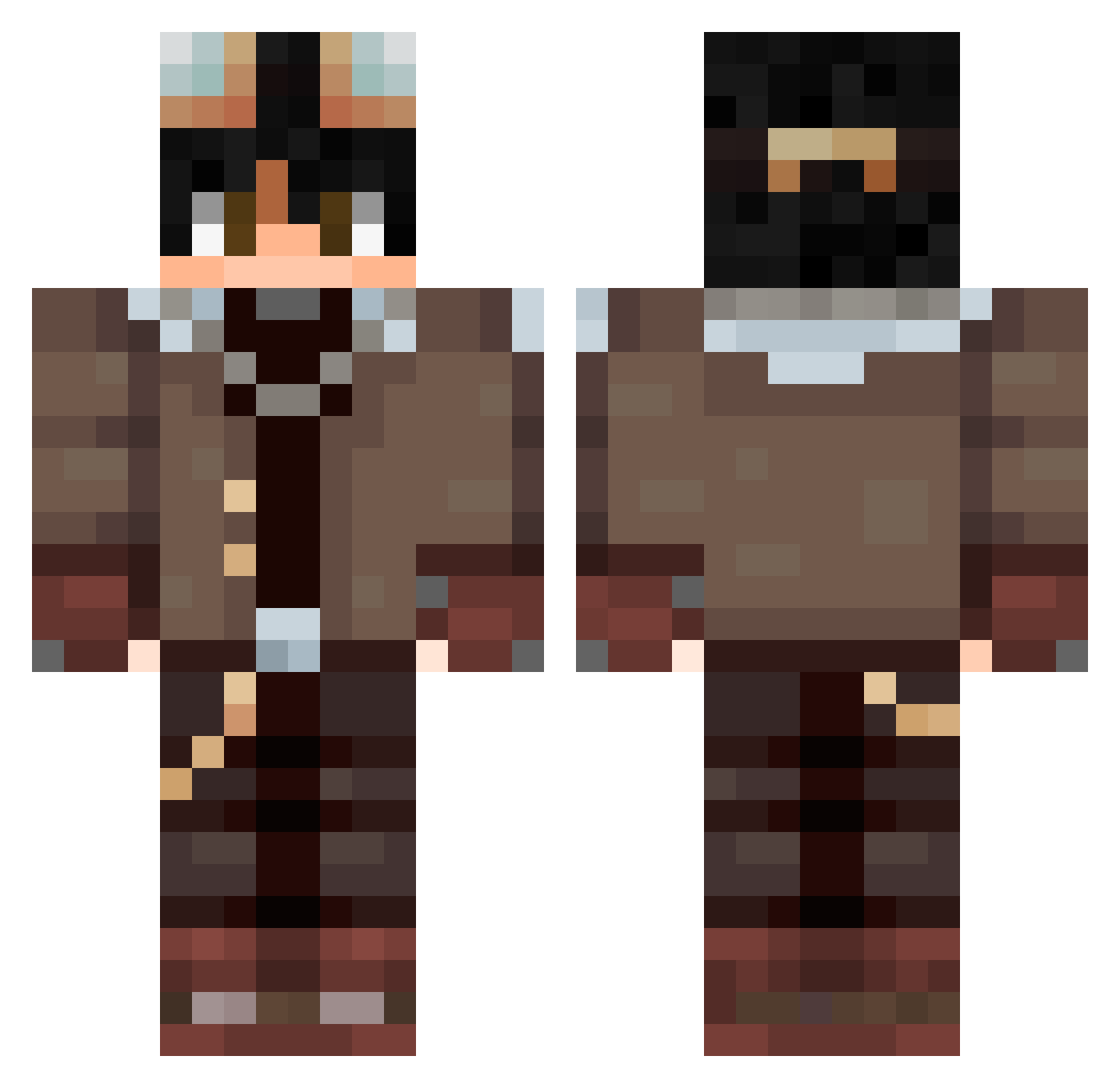 Selith Minecraft skin, front and back view
