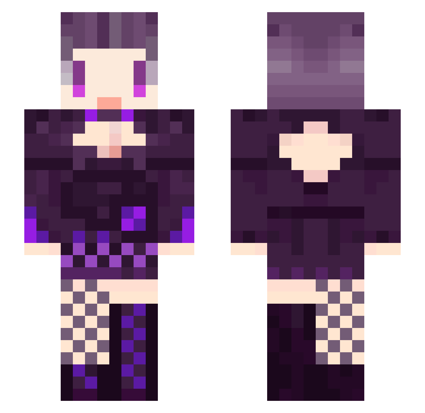 RinoAsakura Minecraft skin, front and back view