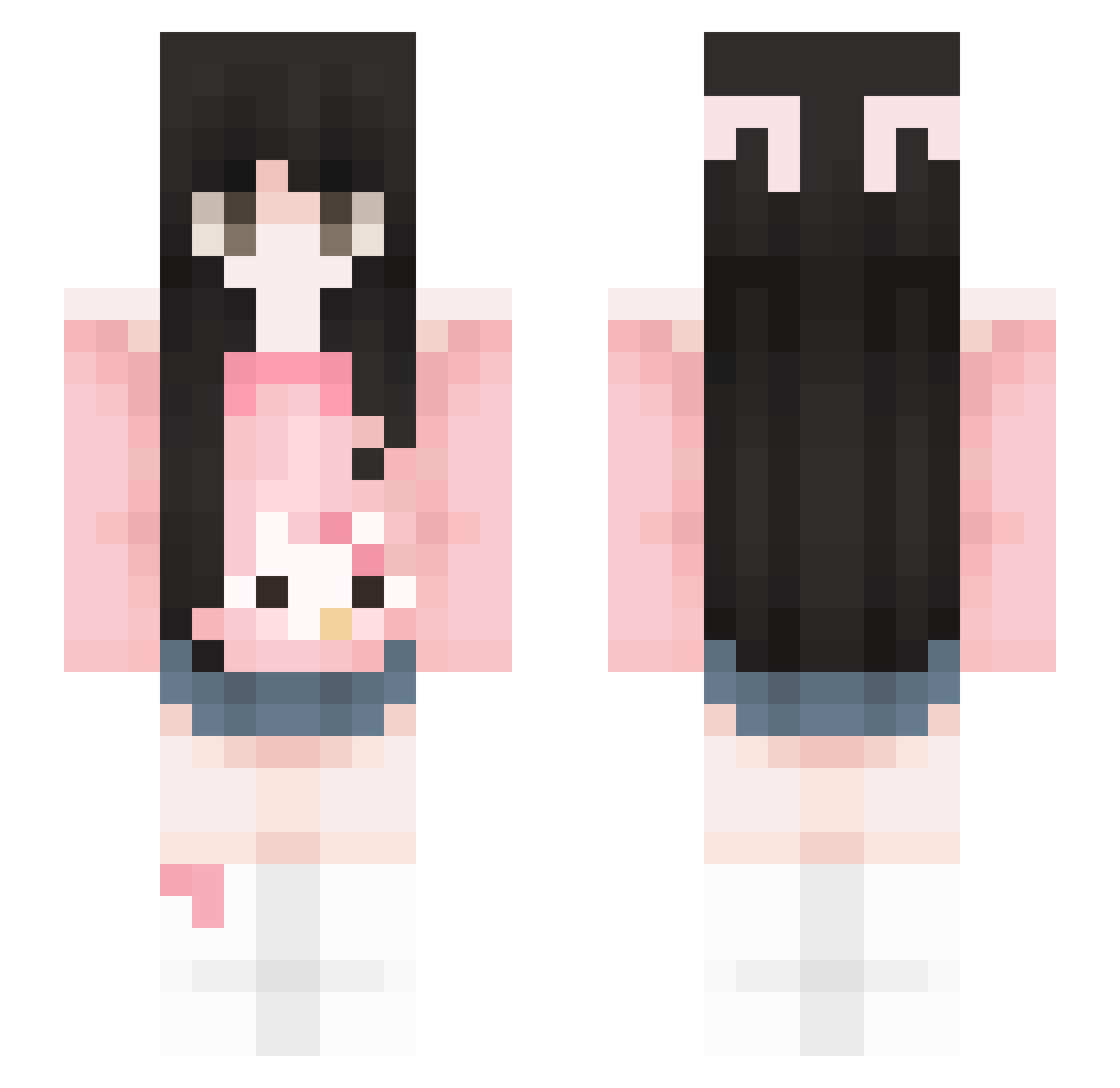 sxvncy Minecraft skin, front and back view