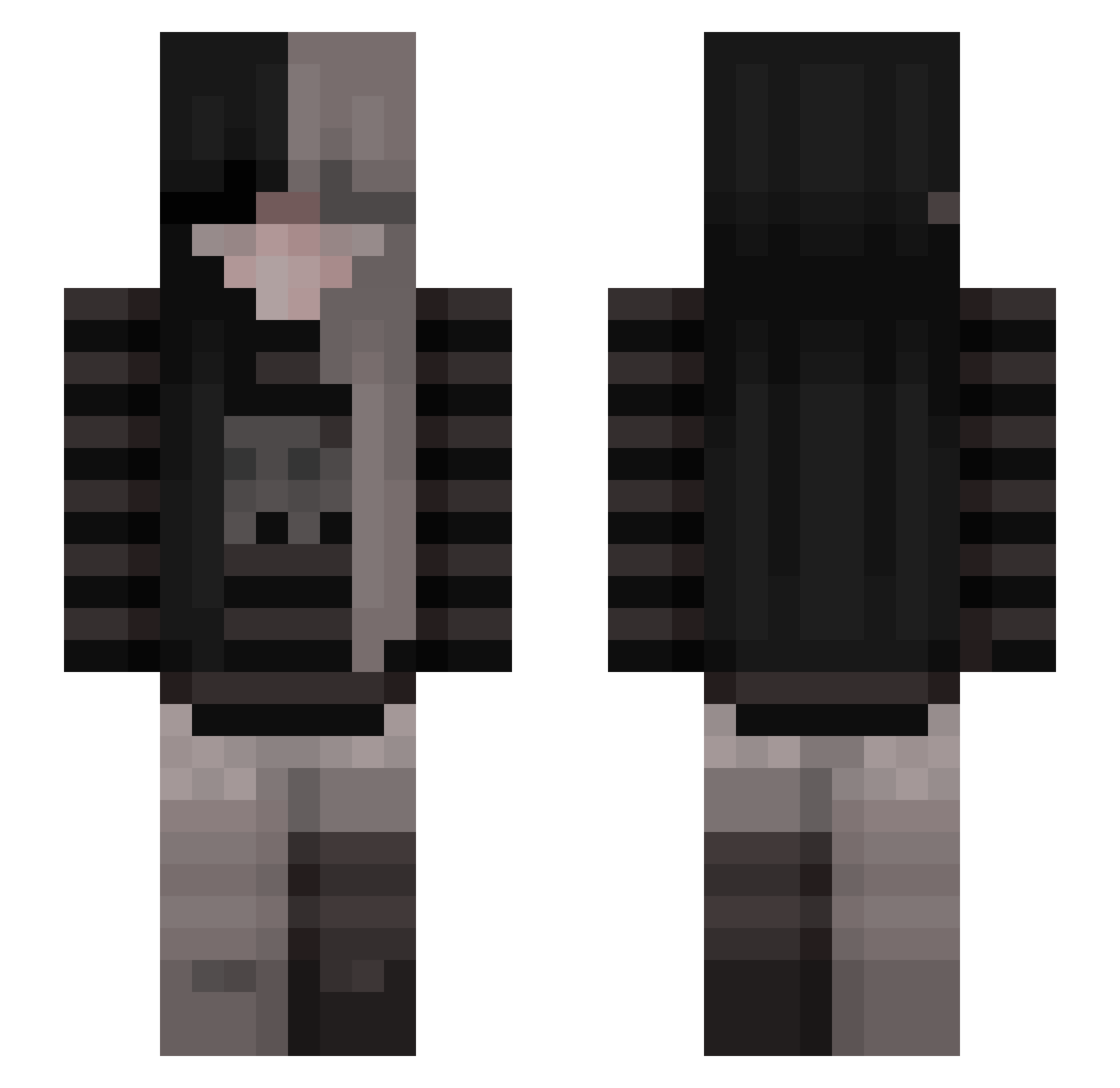 Steam_Squid Minecraft skin, front and back view