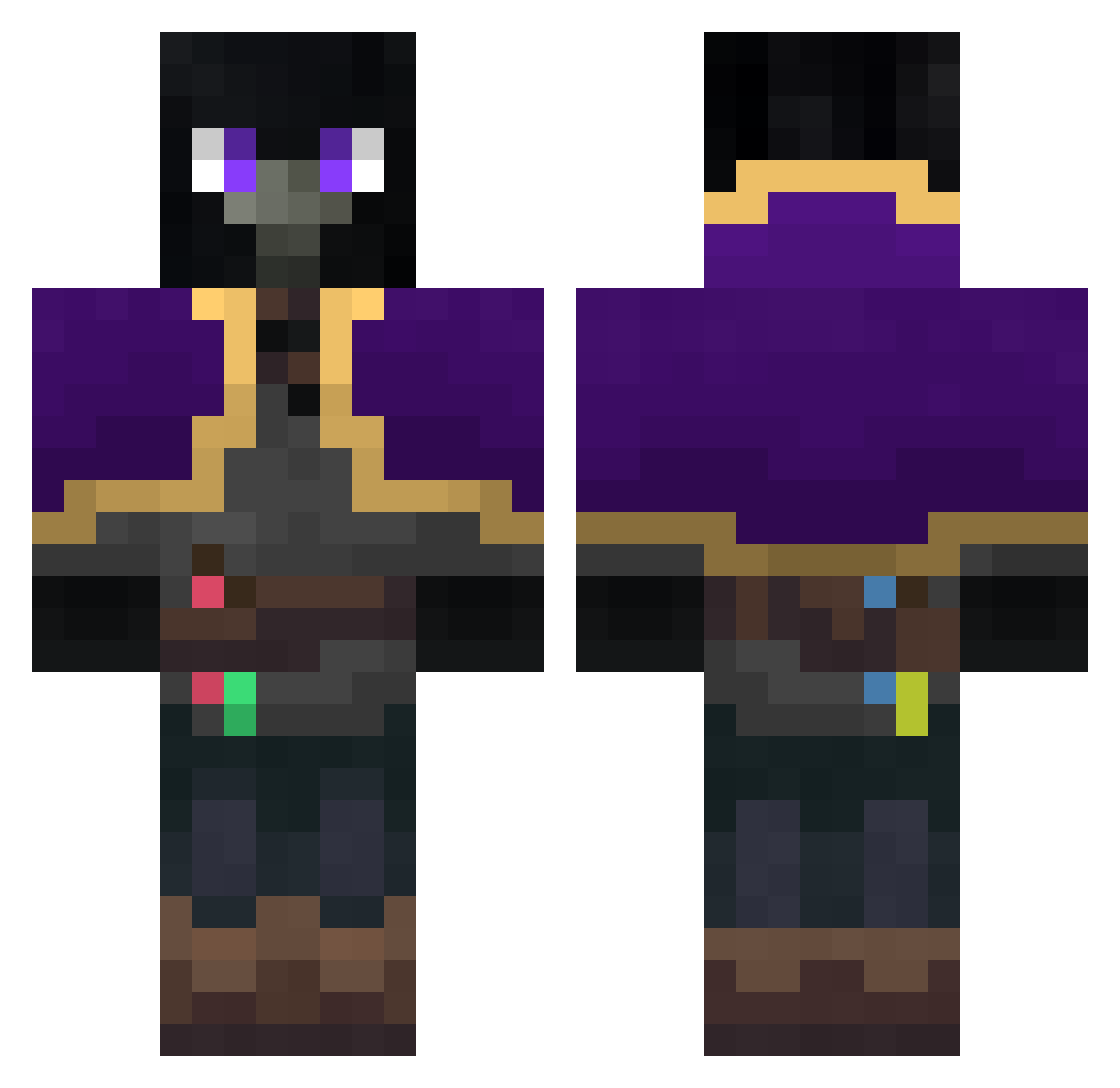 Keeha Minecraft skin, front and back view