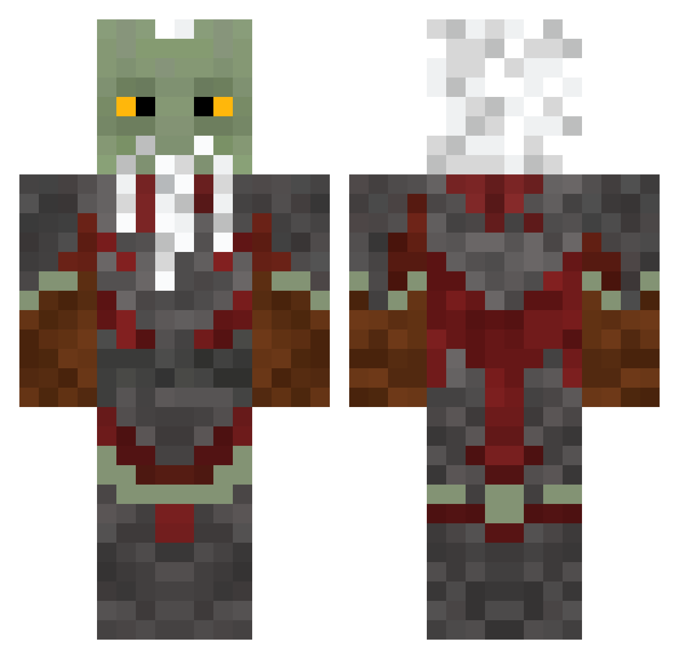 SilverSmilez Minecraft skin, front and back view