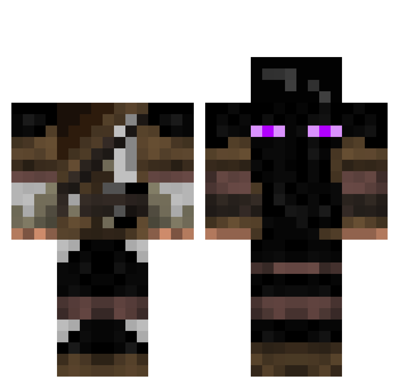 Rehabilitate Minecraft skin, front and back view