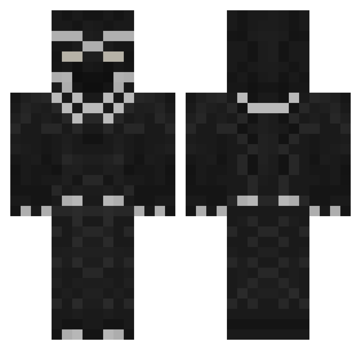 Encroach Minecraft skin, front and back view