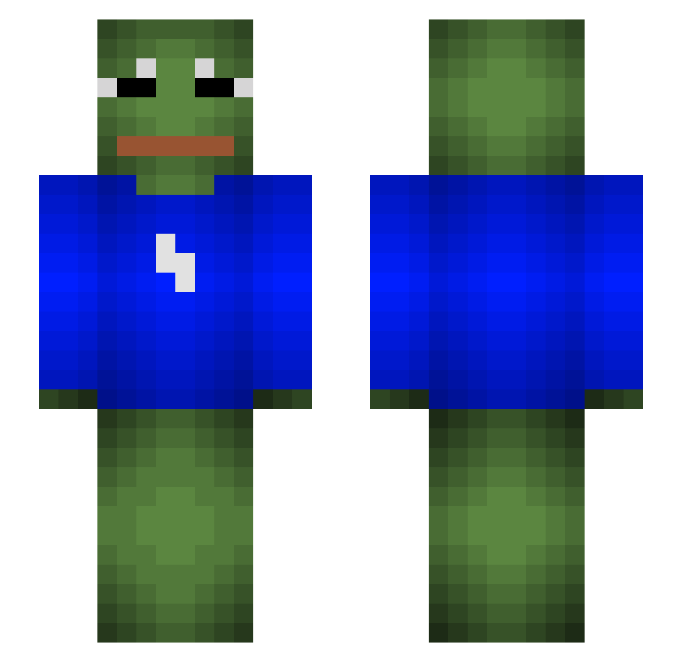 Yaqho Minecraft skin, front and back view