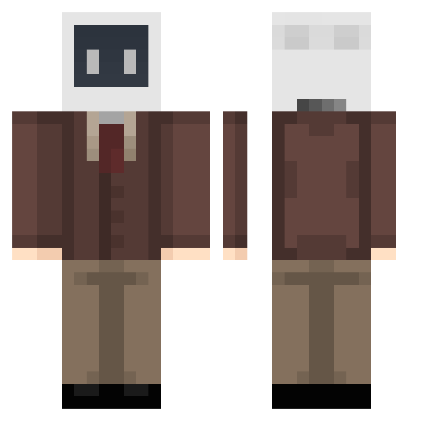 Joel_Tkk Minecraft skin, front and back view