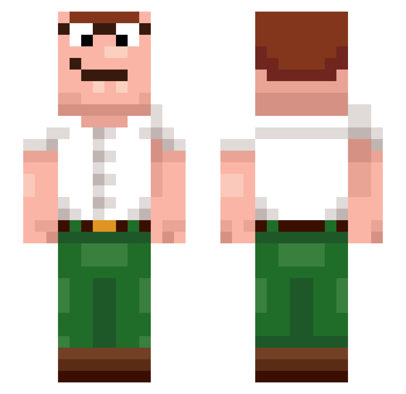 Casspi Minecraft skin, front and back view