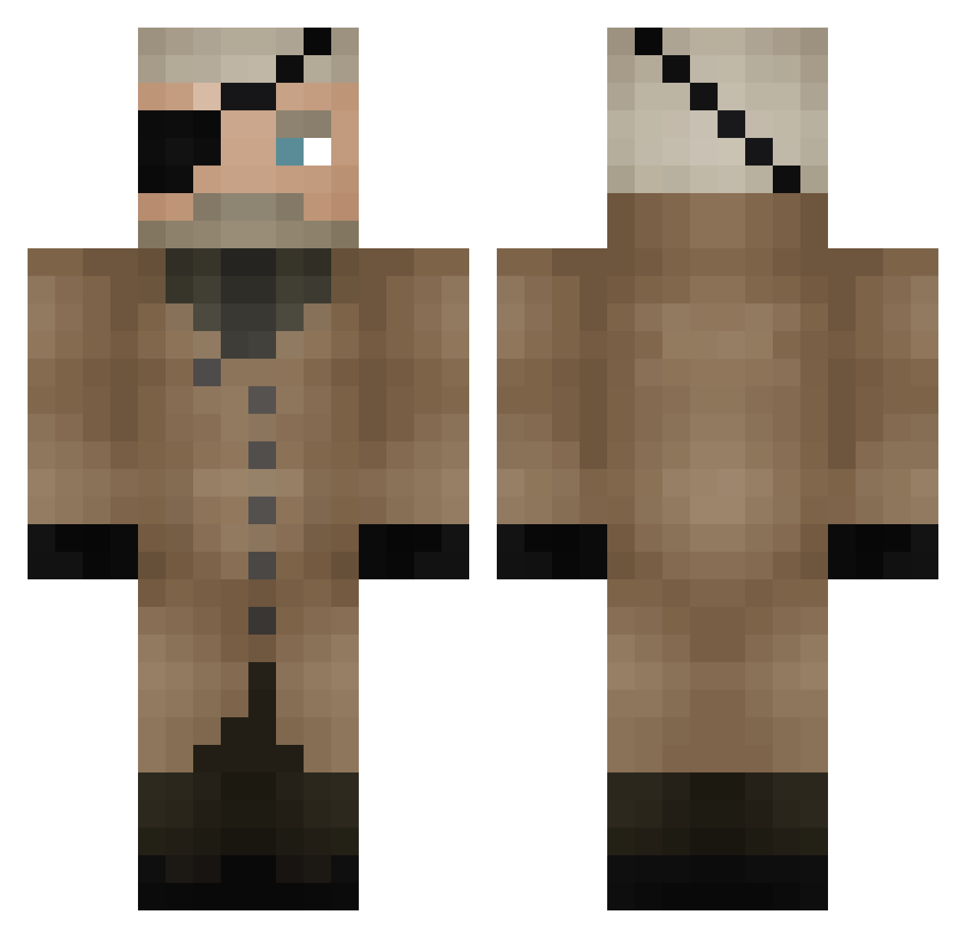 Zennyoda Minecraft skin, front and back view
