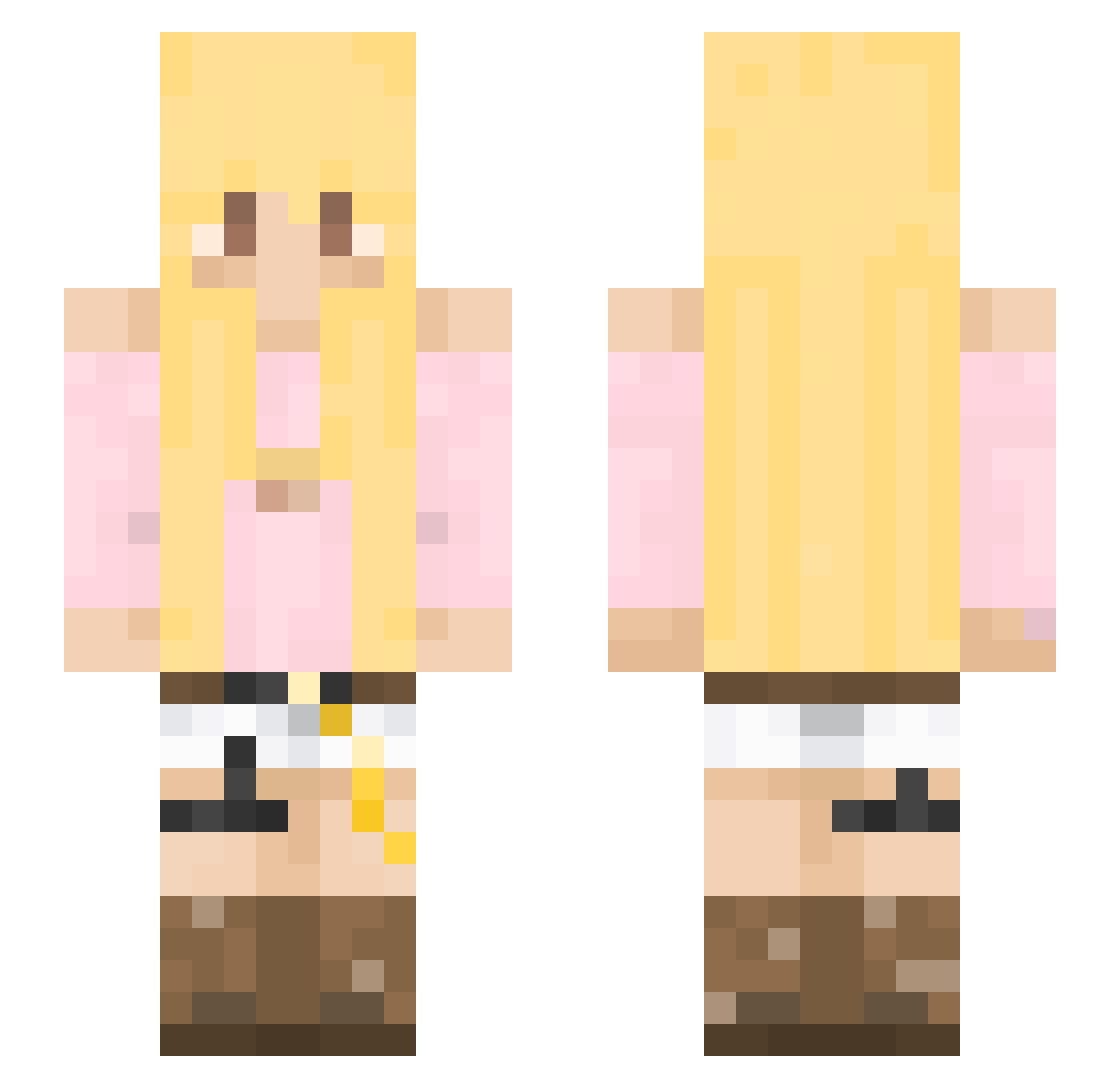 seevenstars Minecraft skin, front and back view