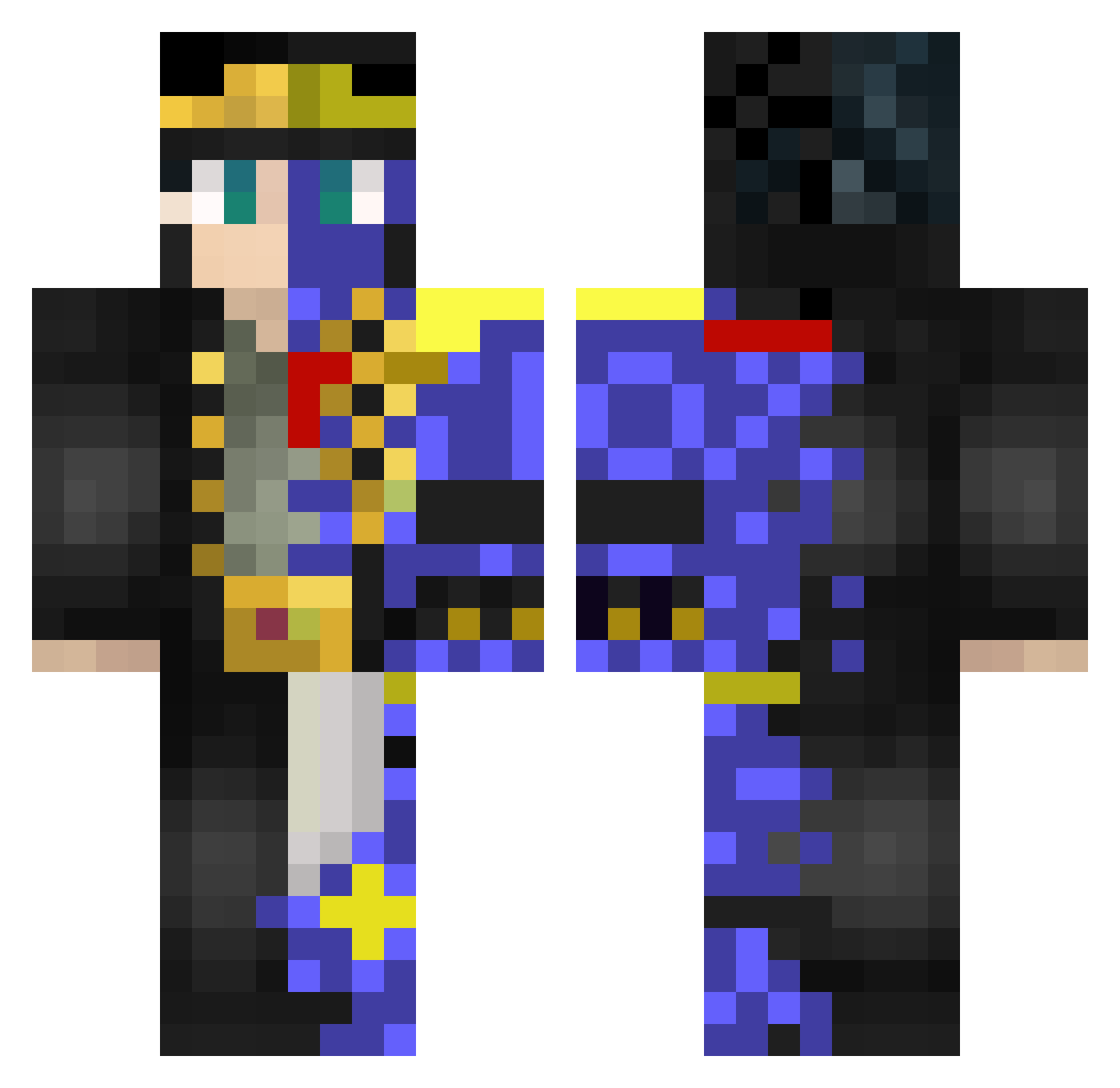 Dydymaster101 Minecraft skin, front and back view