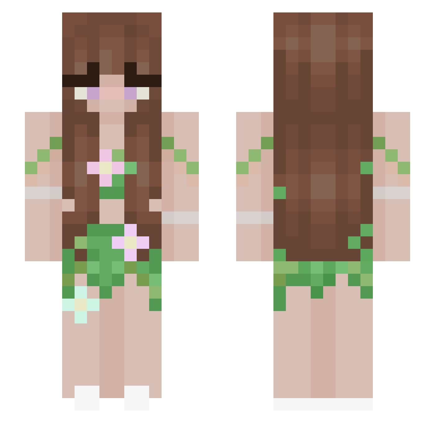 TinyTammy Minecraft skin, front and back view