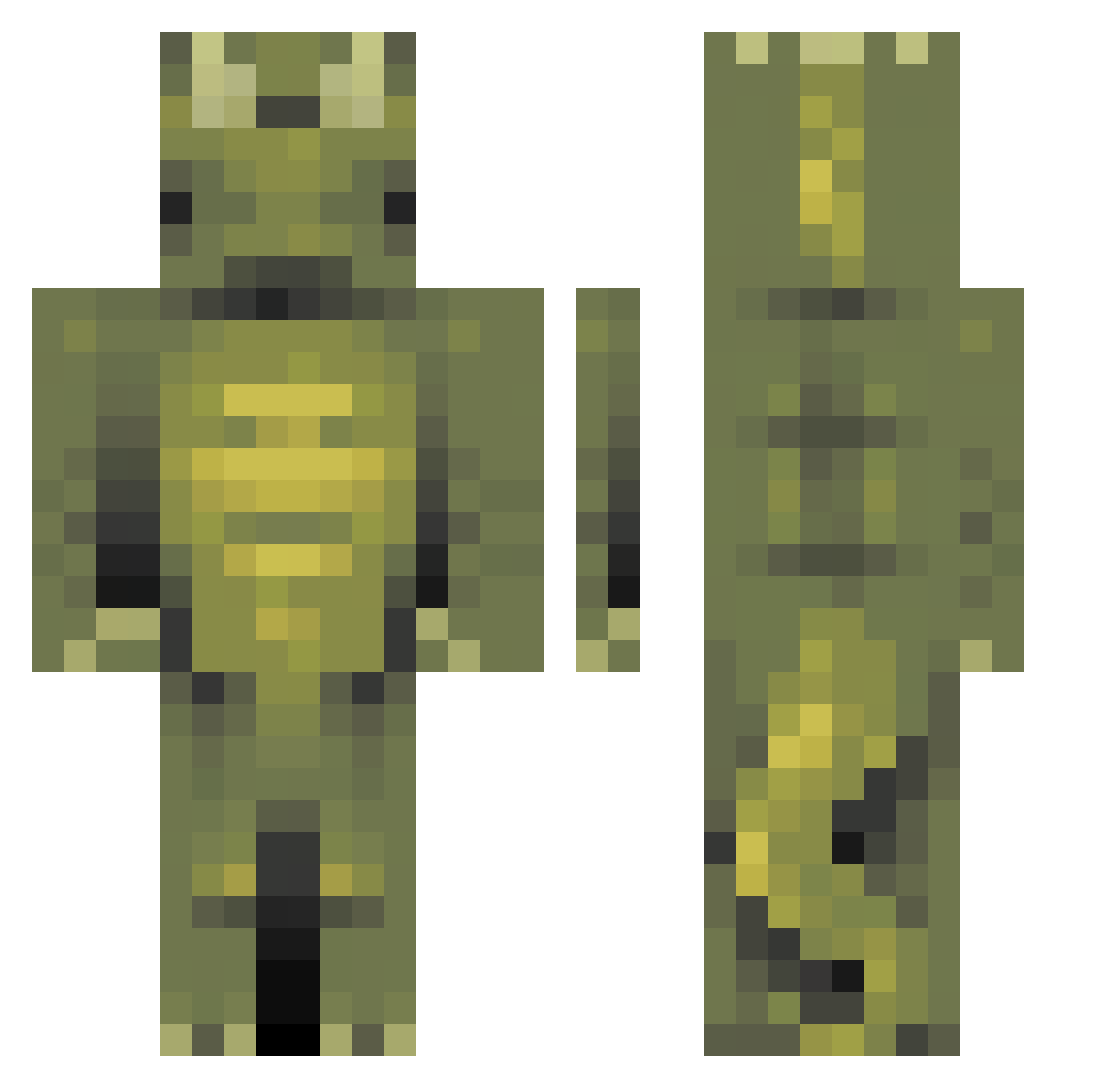 kahytei Minecraft skin, front and back view