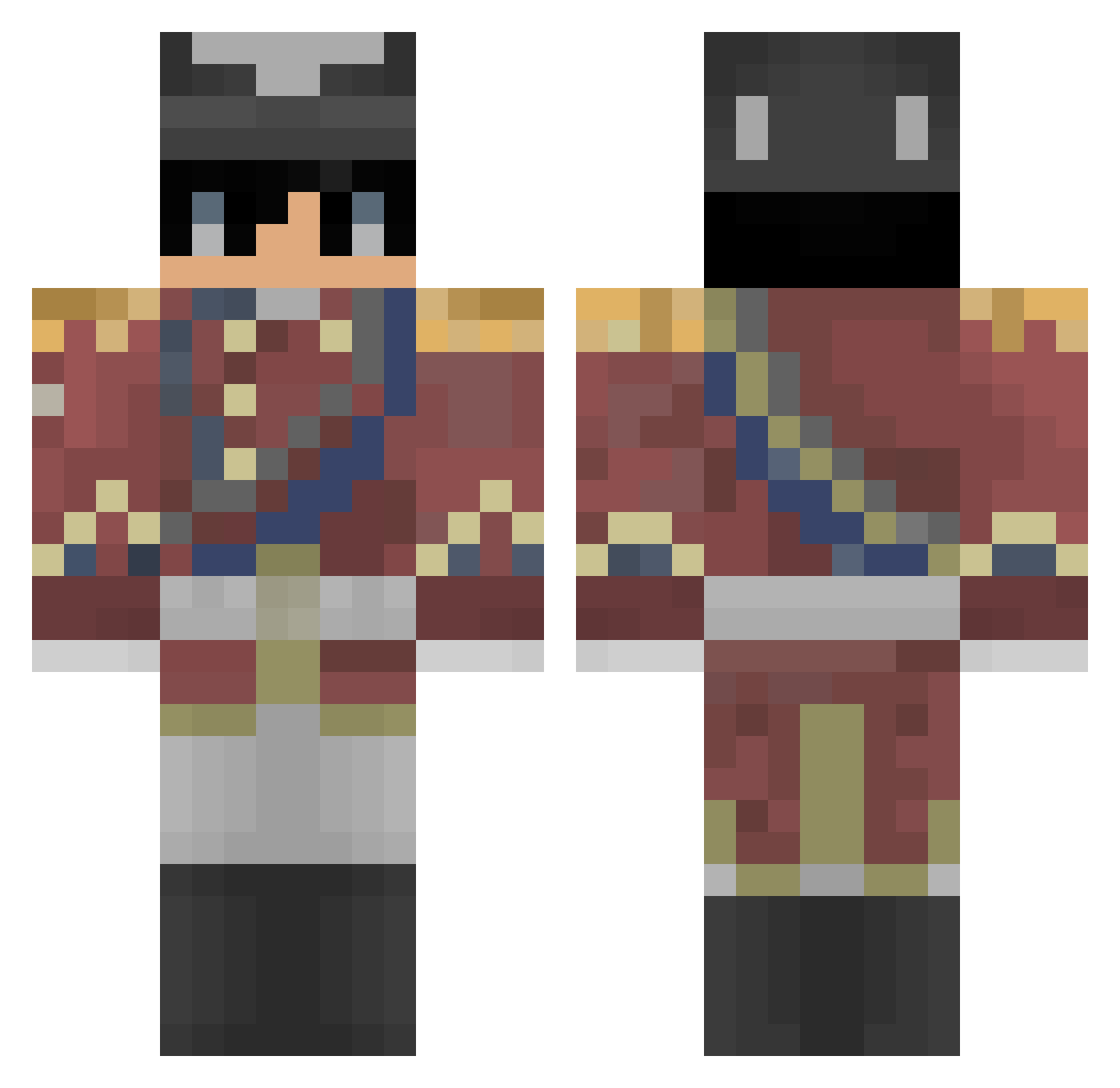 ValenPlay_ Minecraft skin, front and back view