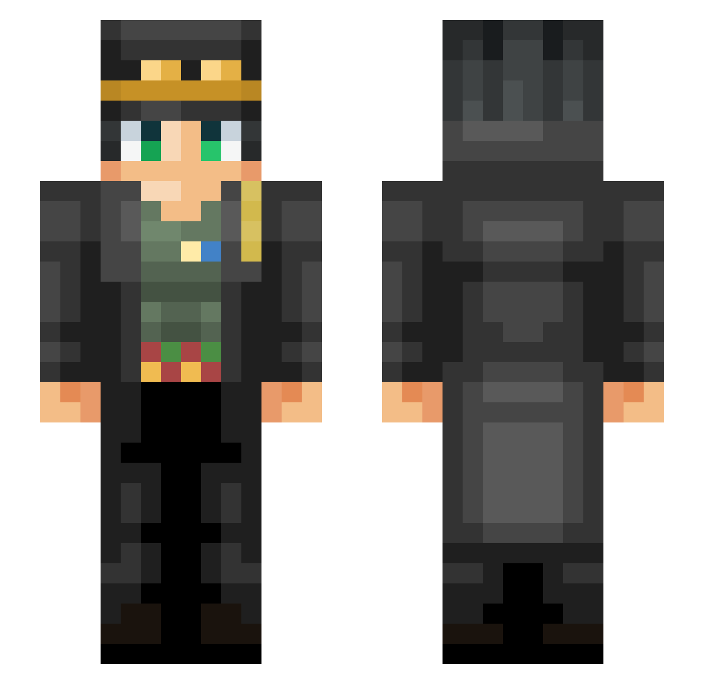 Crazytony0603 Minecraft skin, front and back view