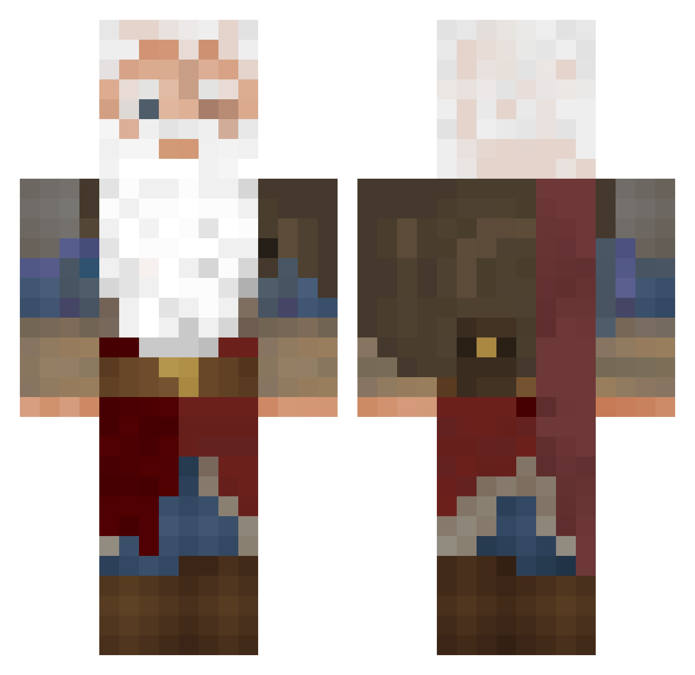 Sakrios Minecraft skin, front and back view