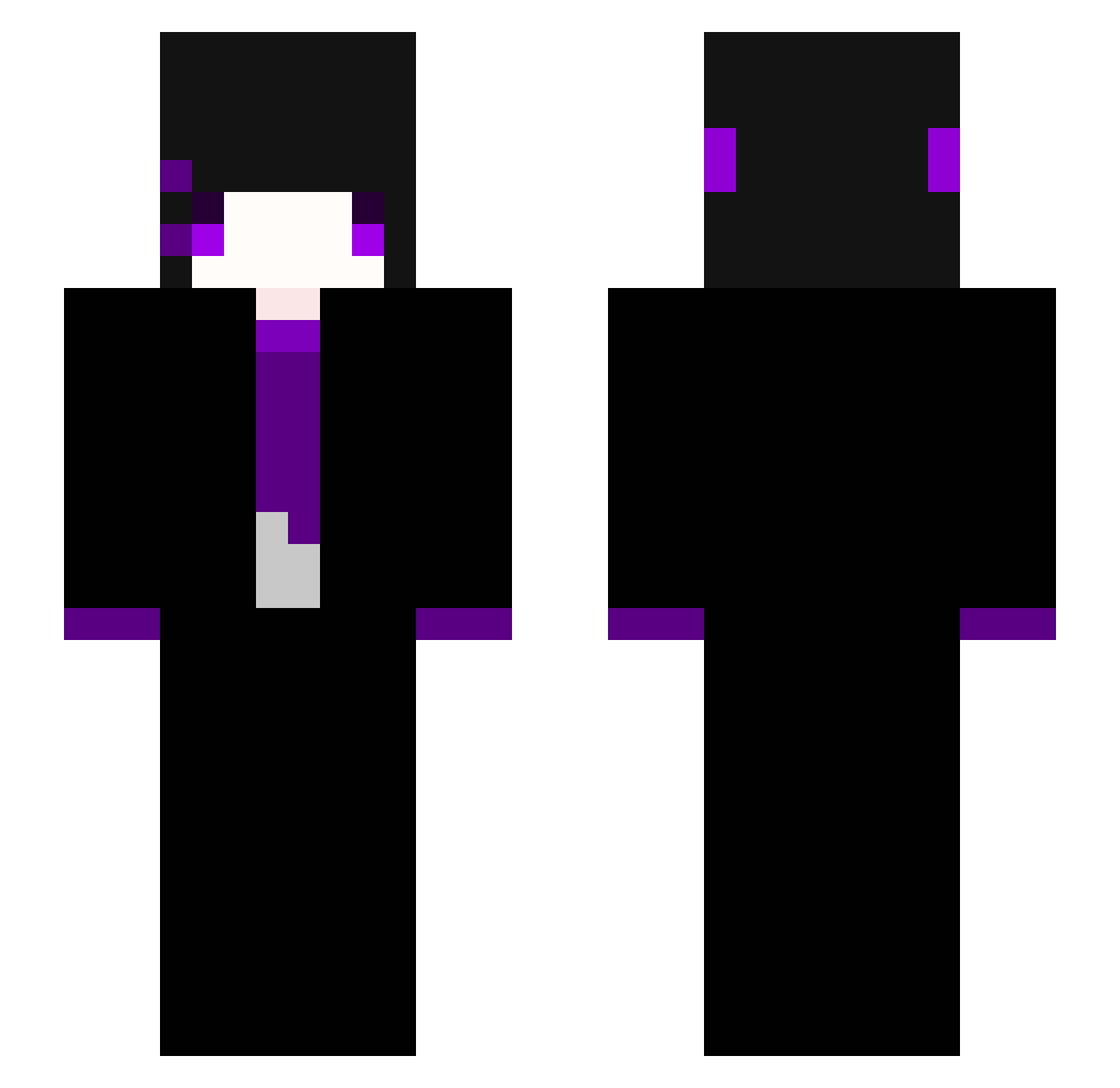 r1zr Minecraft skin, front and back view