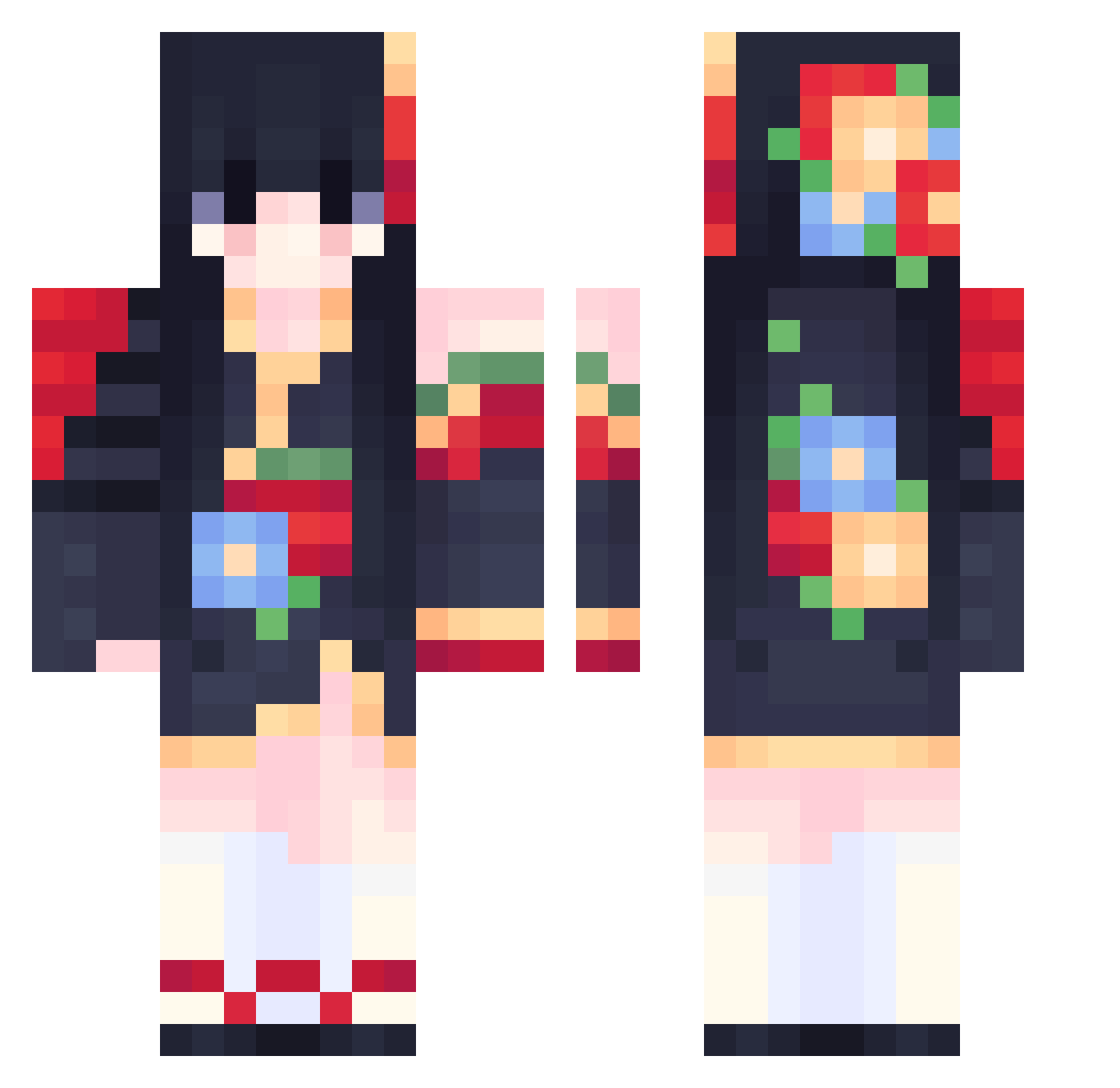 ScarlettRose567 Minecraft skin, front and back view