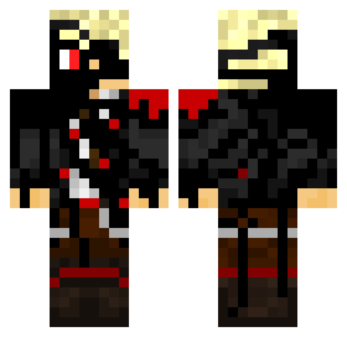 RAGNATRON Minecraft skin, front and back view