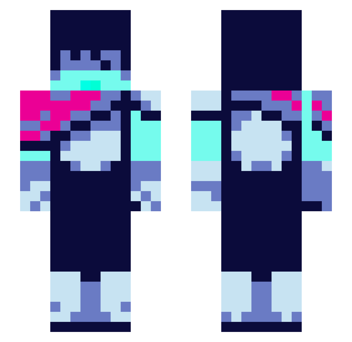 groovy0 Minecraft skin, front and back view