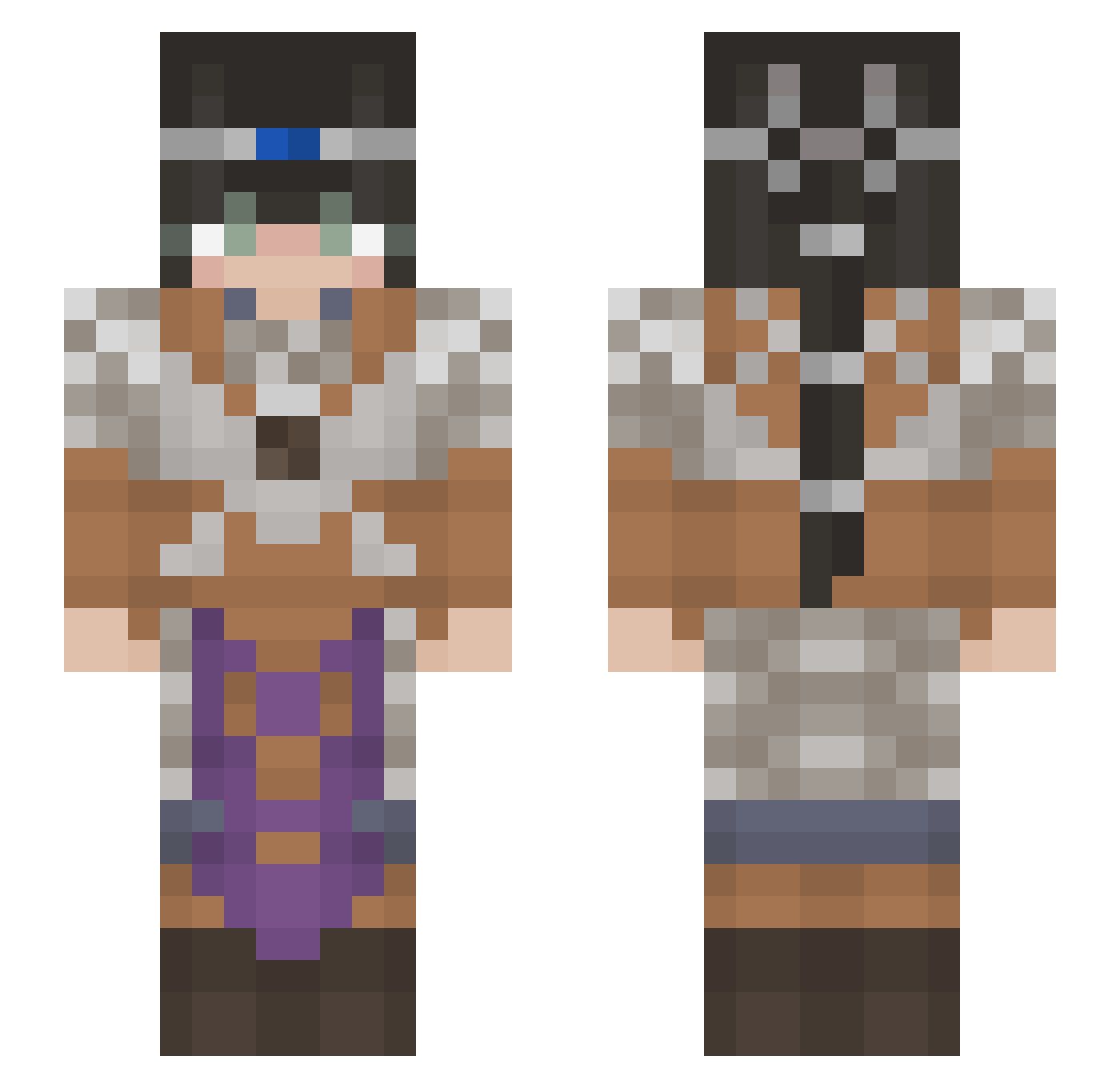 JuanTonic Minecraft skin, front and back view