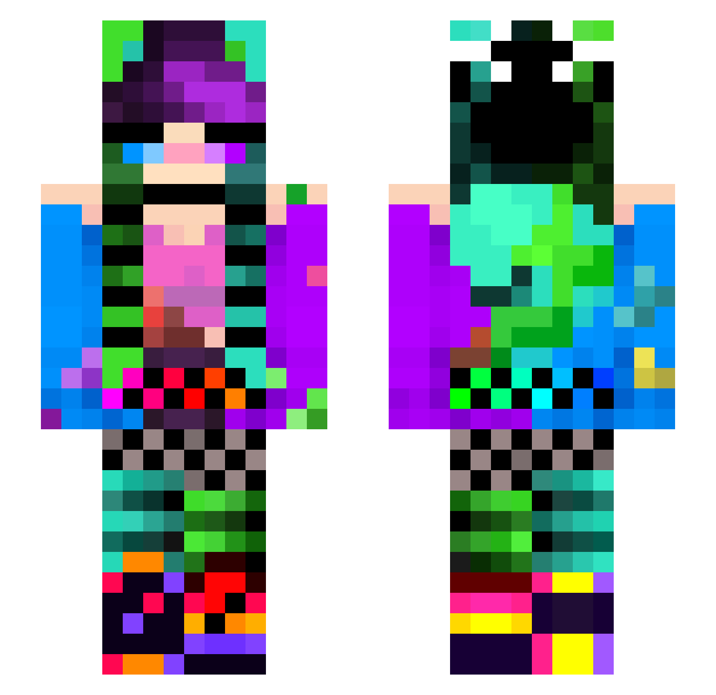 MrFluffleMuffin Minecraft skin, front and back view