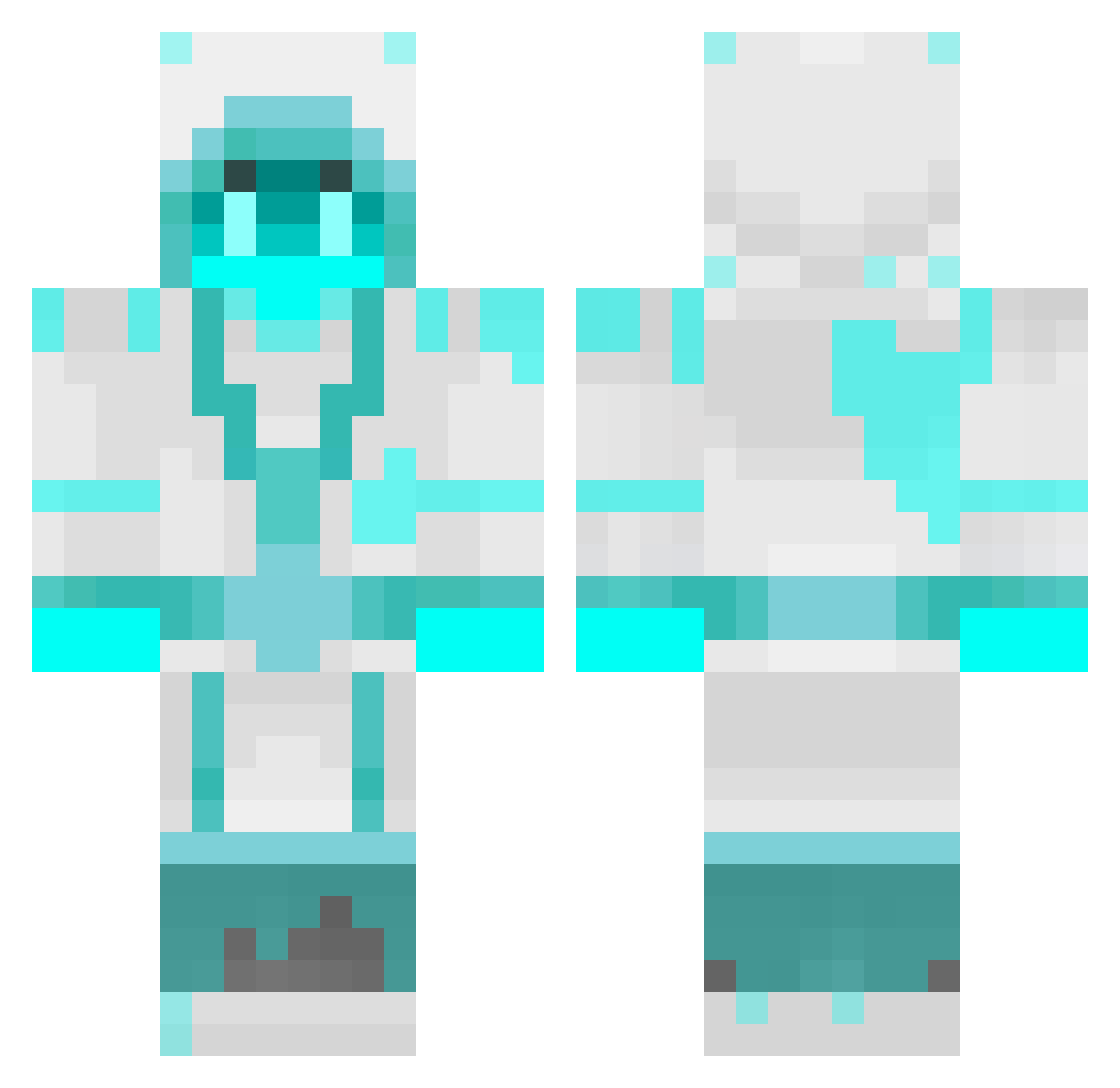 DreadCPTVishis Minecraft skin, front and back view