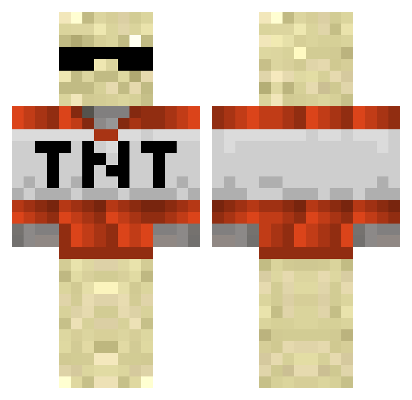 Monte1445 Minecraft skin, front and back view