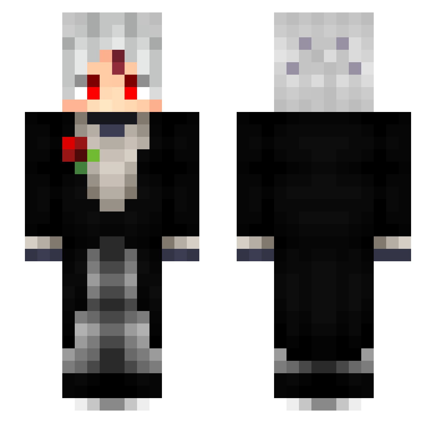 portlet Minecraft skin, front and back view