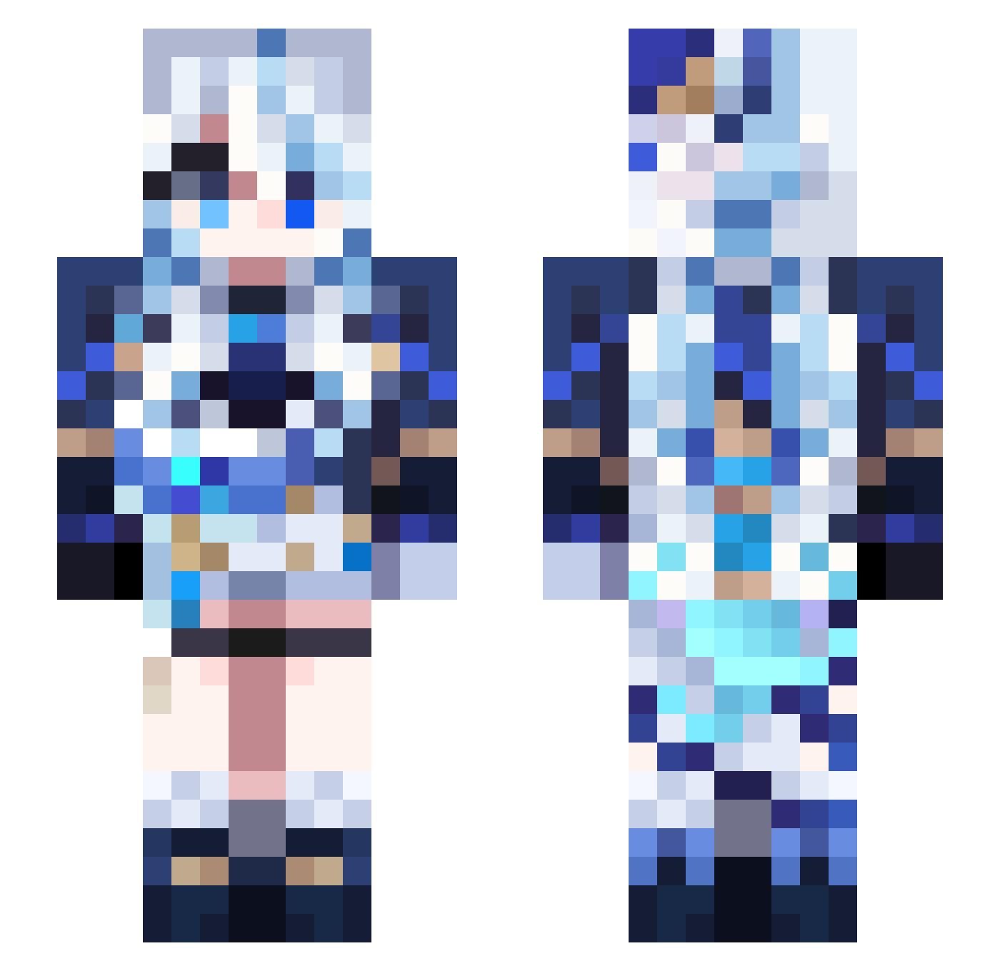 QinKing Minecraft skin, front and back view