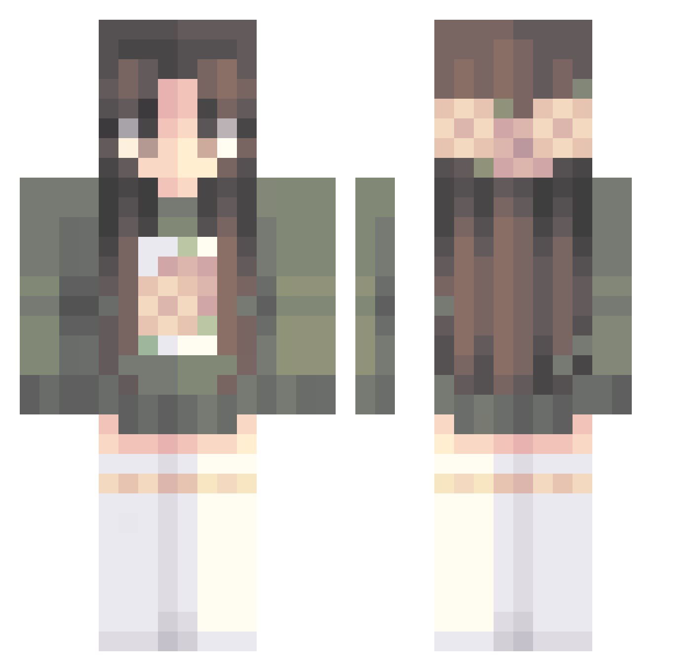 Szasza1205 Minecraft skin, front and back view