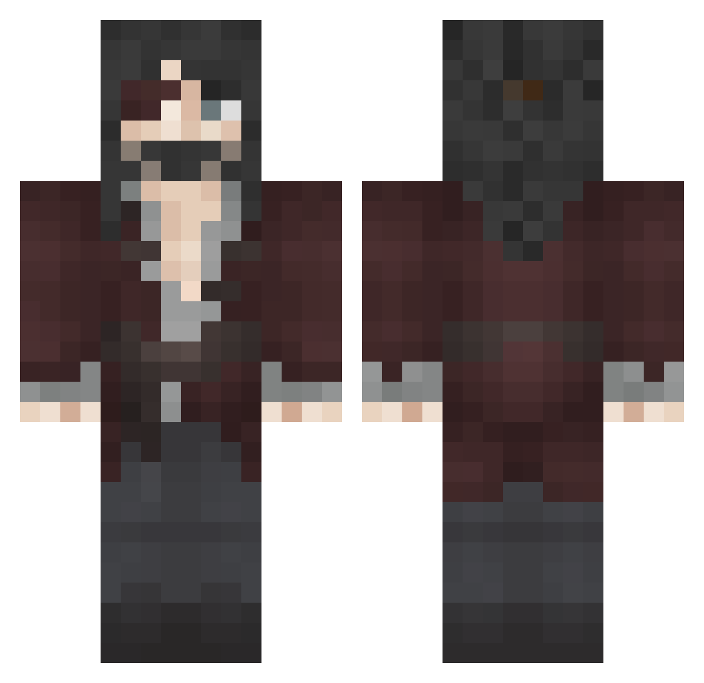 Traveller Minecraft skin, front and back view
