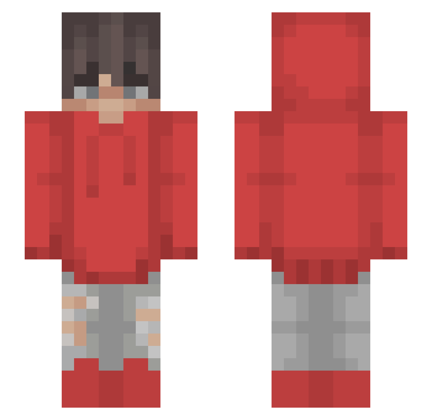 TokinSmoke Minecraft skin, front and back view