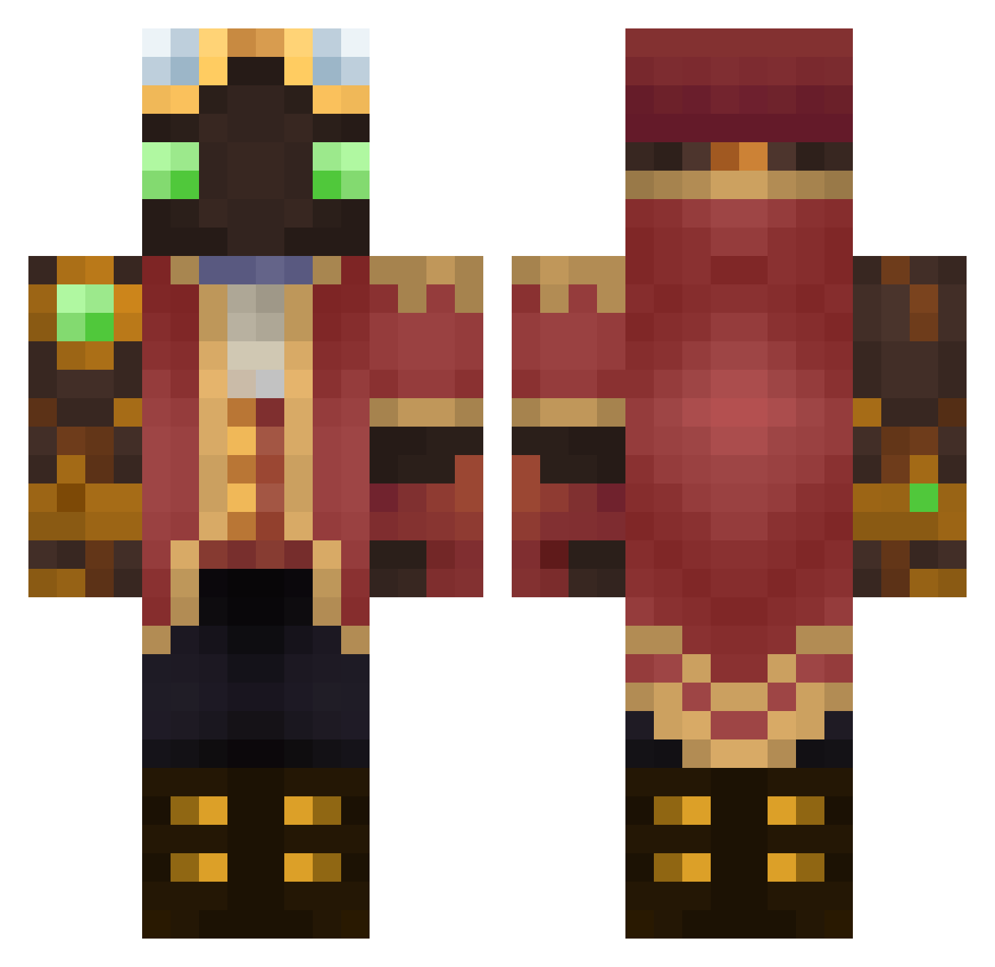 Pautreta Minecraft skin, front and back view