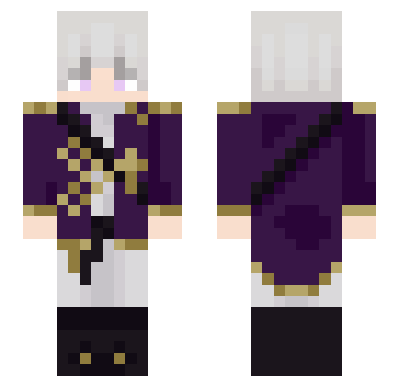 Eisell Minecraft skin, front and back view