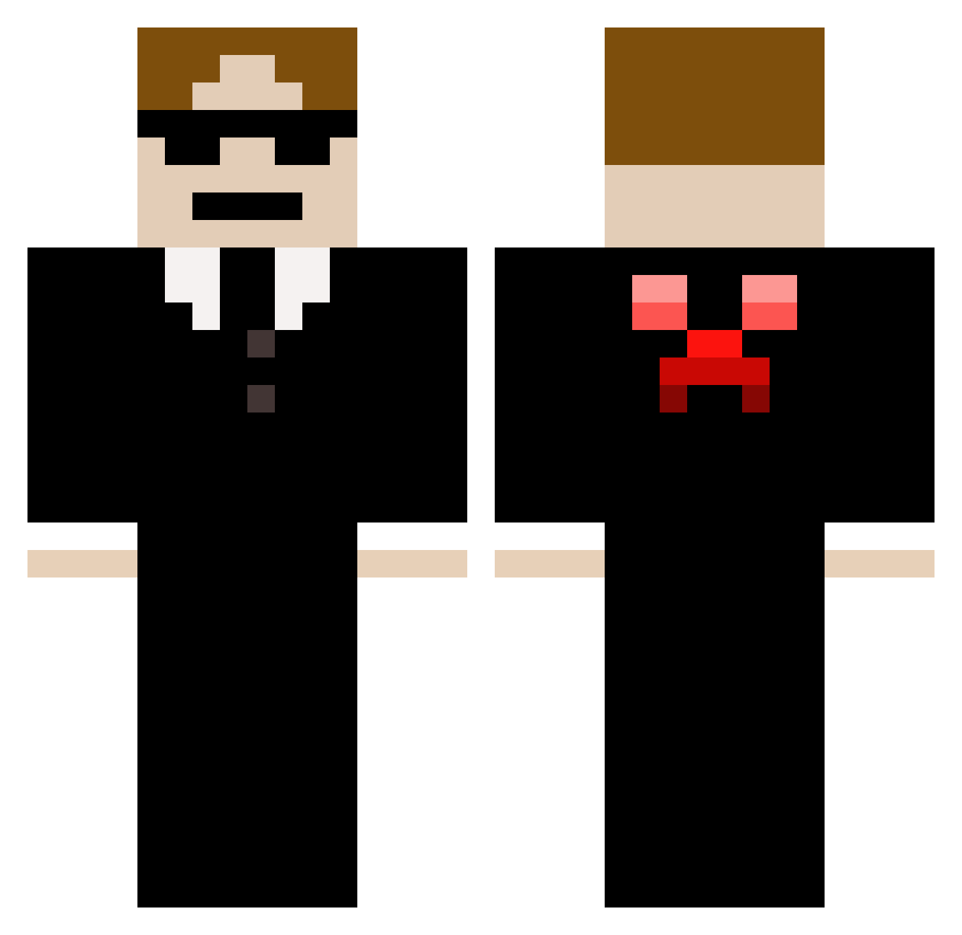 xyoraq Minecraft skin, front and back view