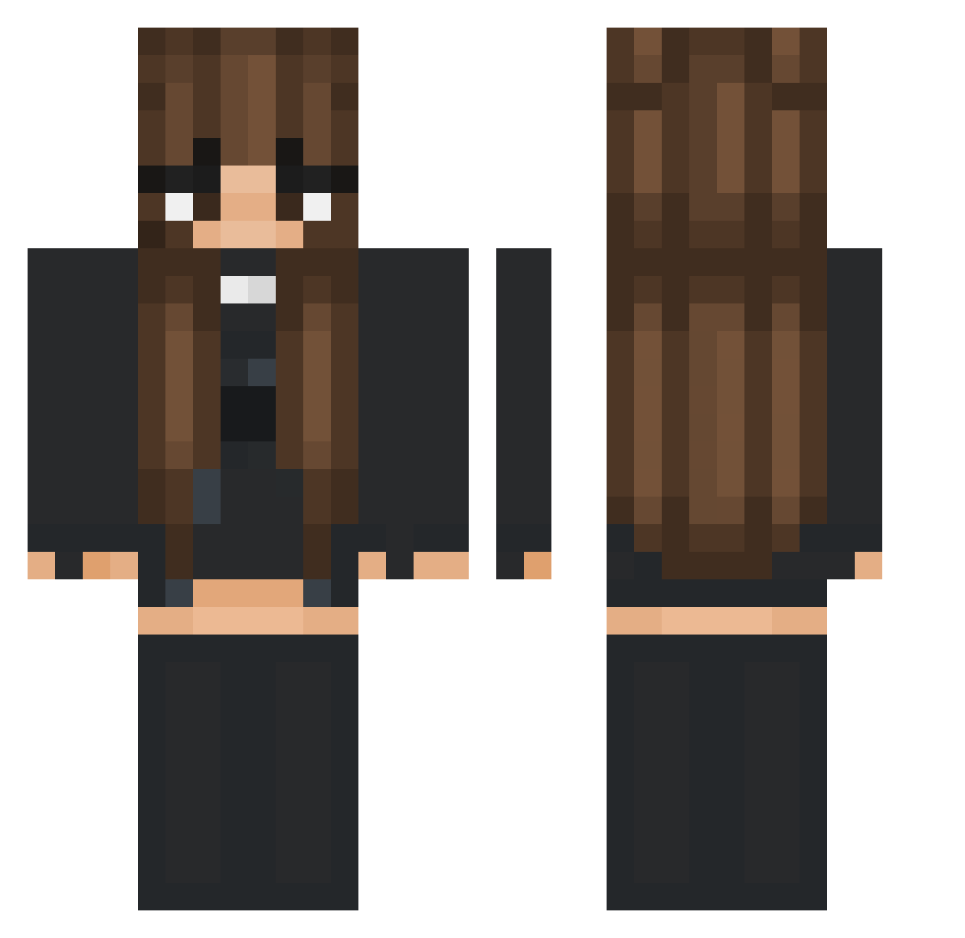Sanikk Minecraft skin, front and back view