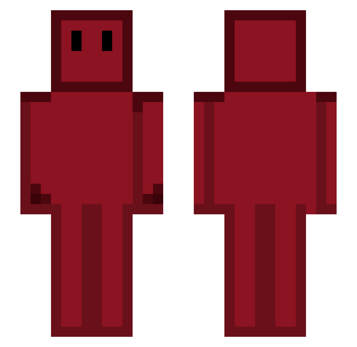 Rediann Minecraft skin, front and back view