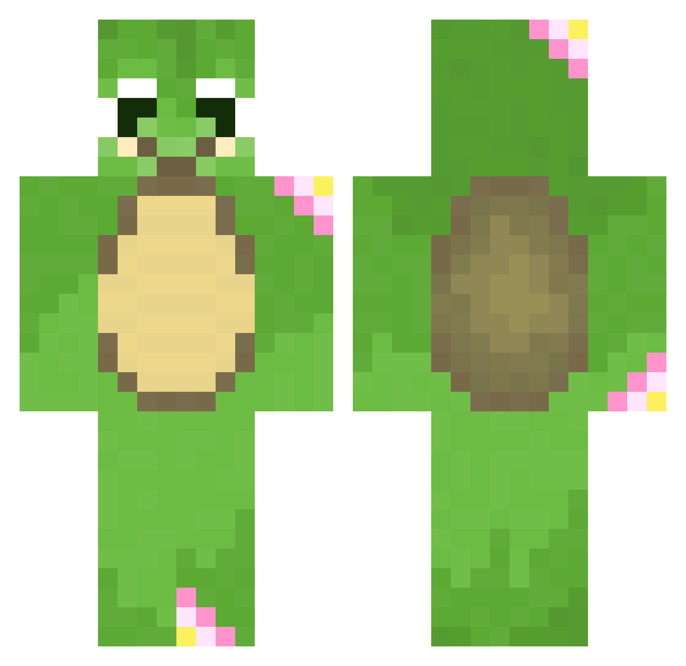 SuperTuf Minecraft skin, front and back view
