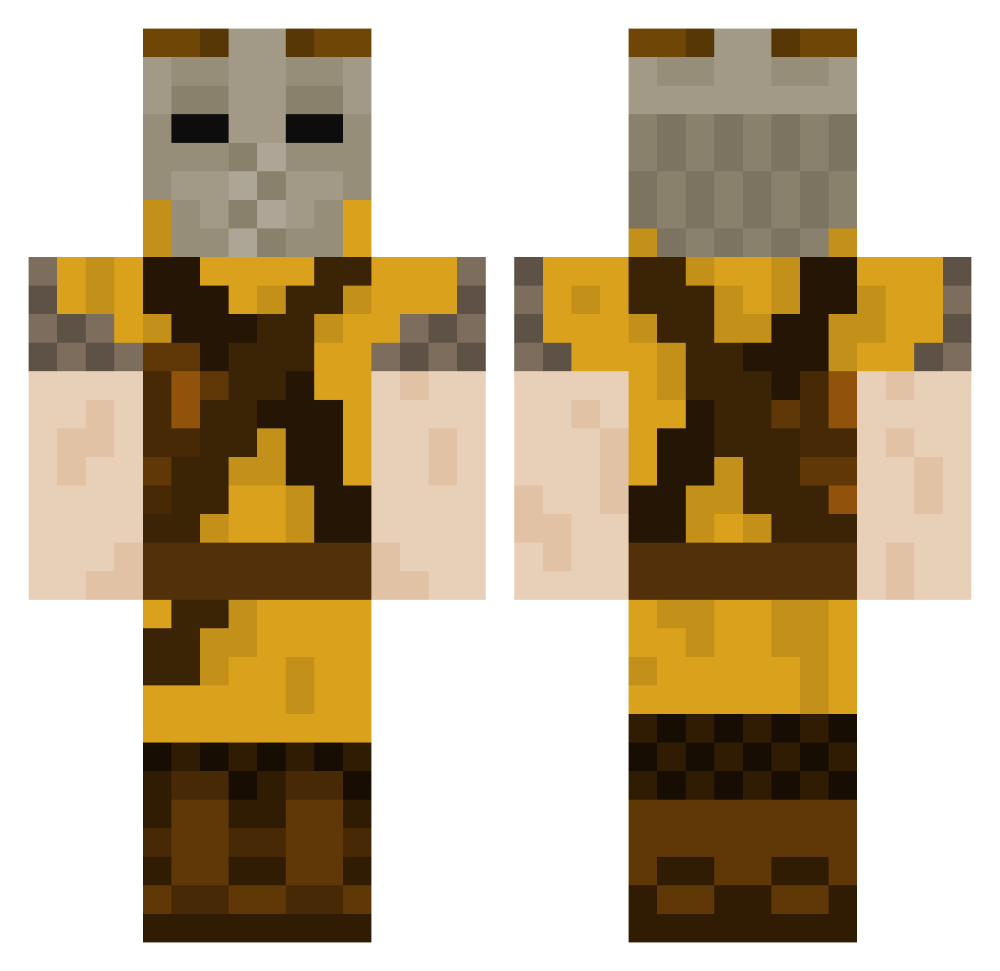 Nameloc1667 Minecraft skin, front and back view