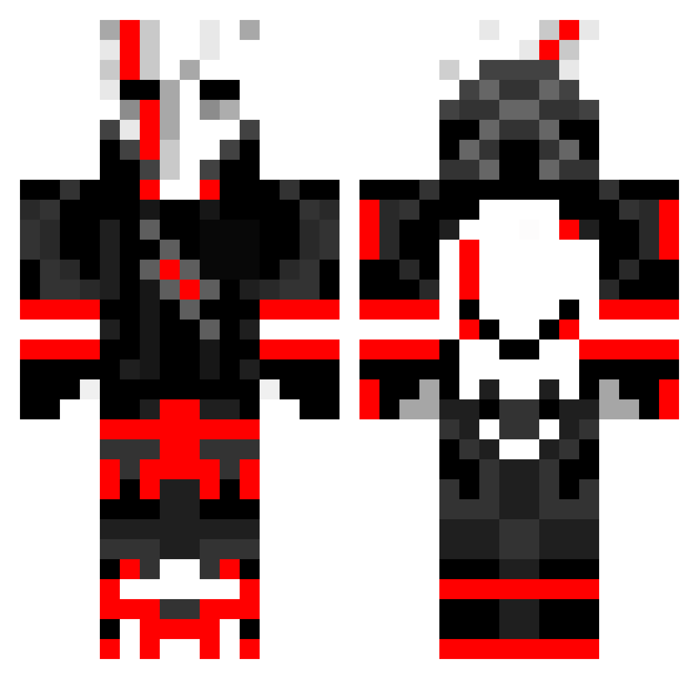Arkansawyer Minecraft skin, front and back view