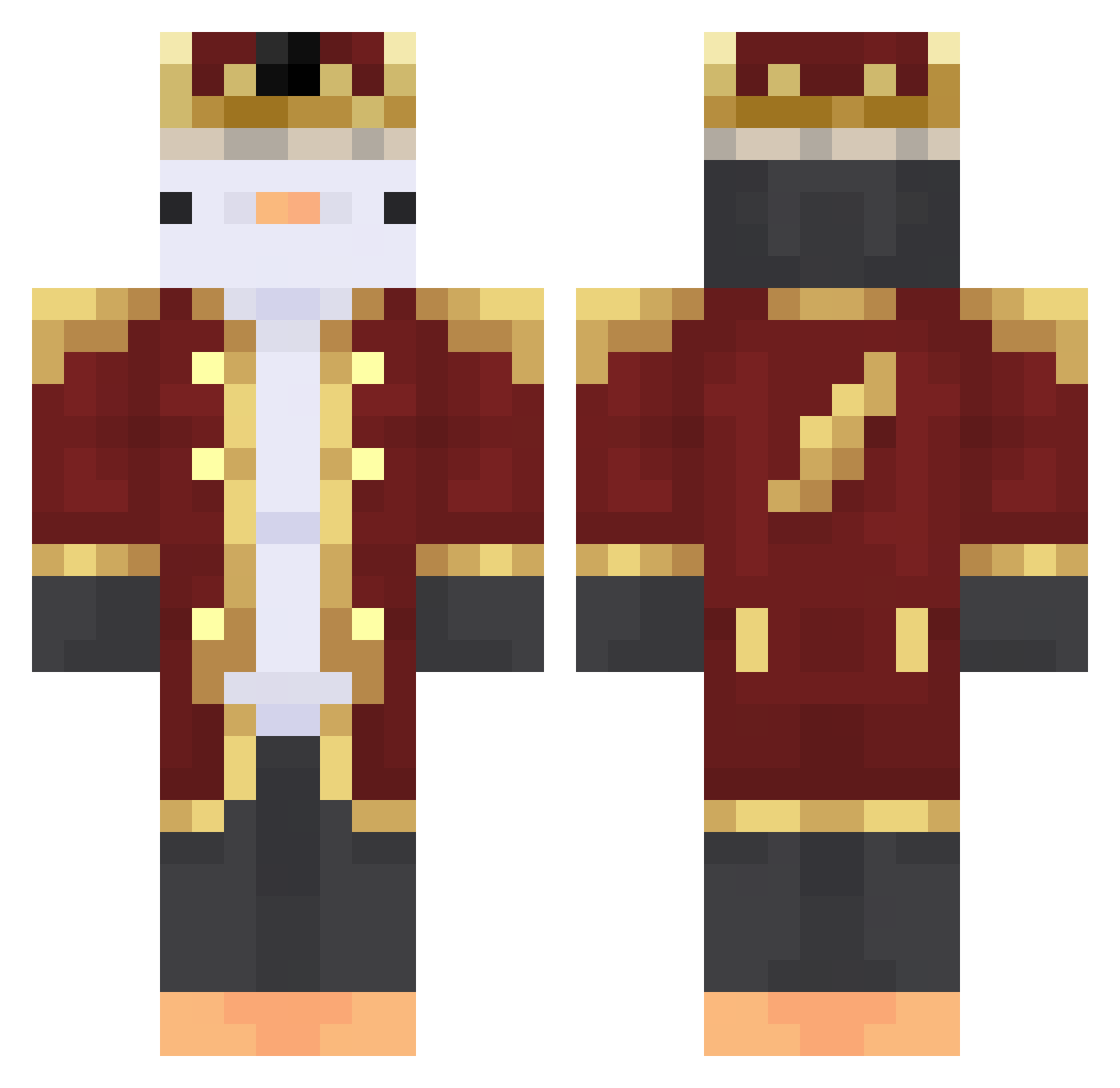 RealPenguinCraft Minecraft skin, front and back view