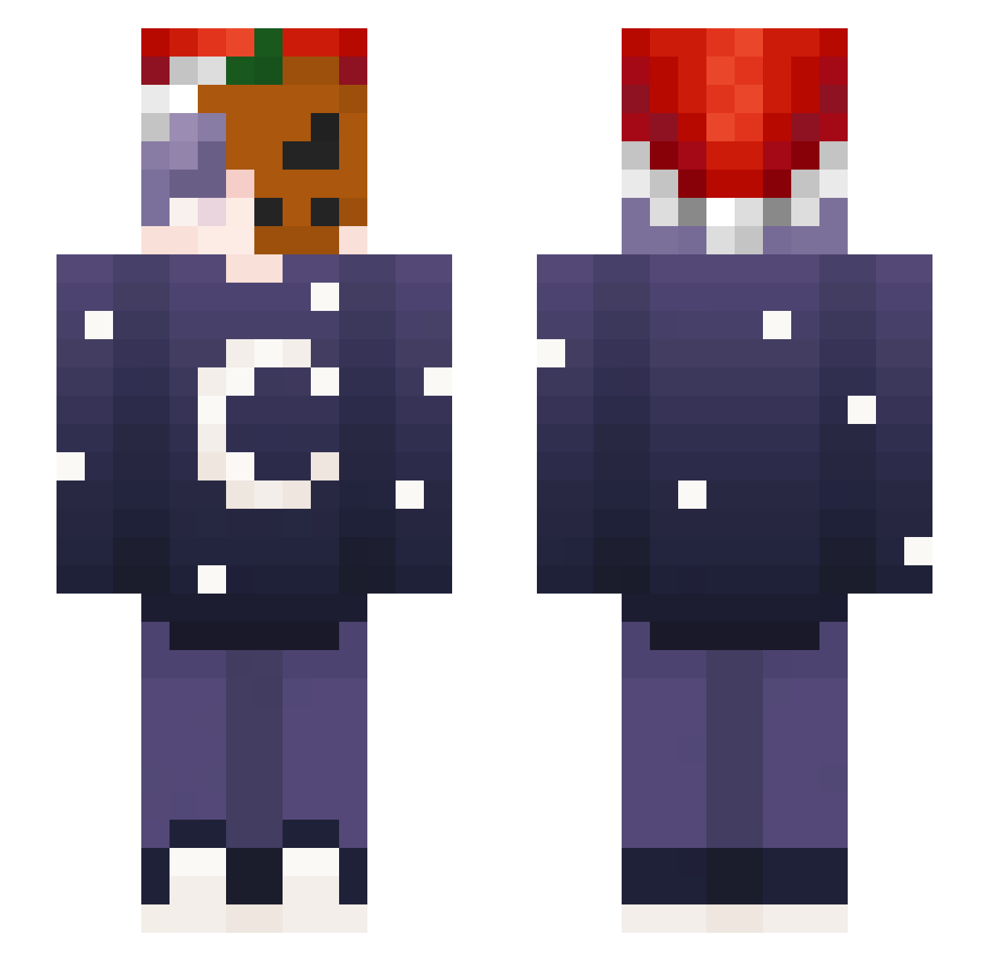 Ukryty_Seen Minecraft skin, front and back view