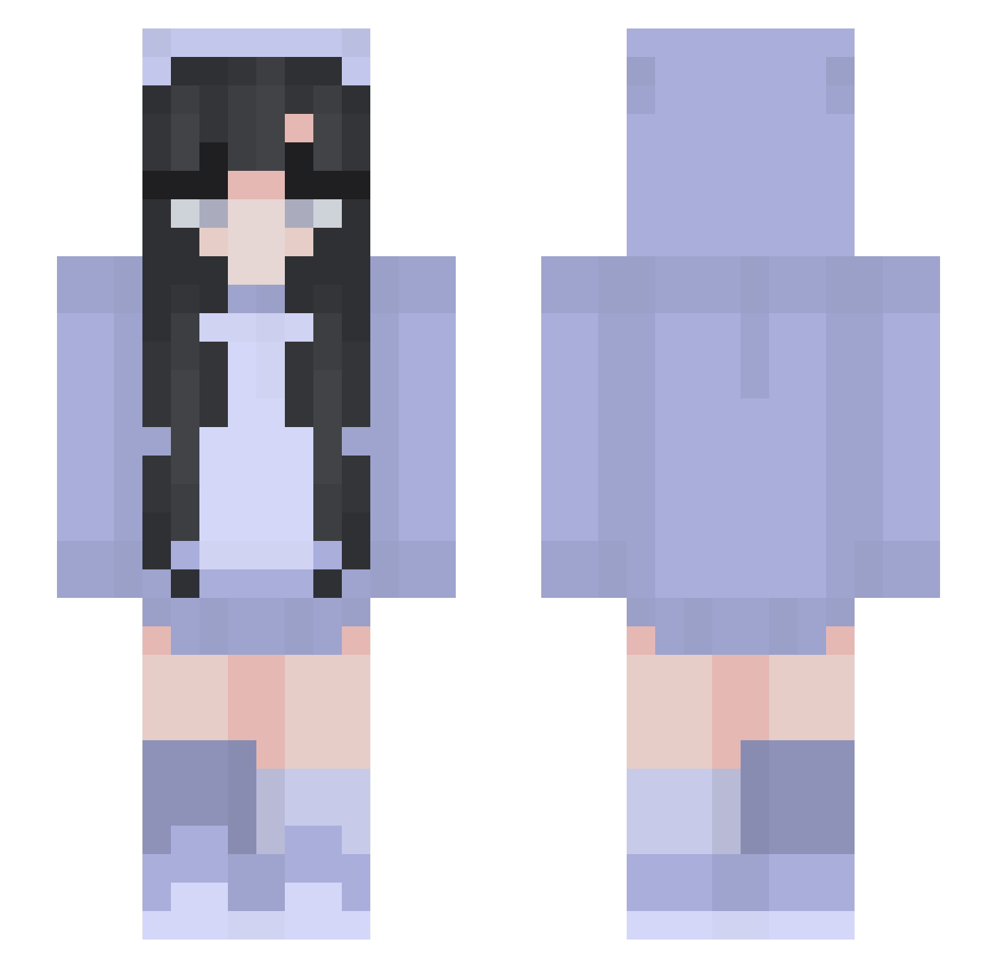 Gayla Minecraft skin, front and back view