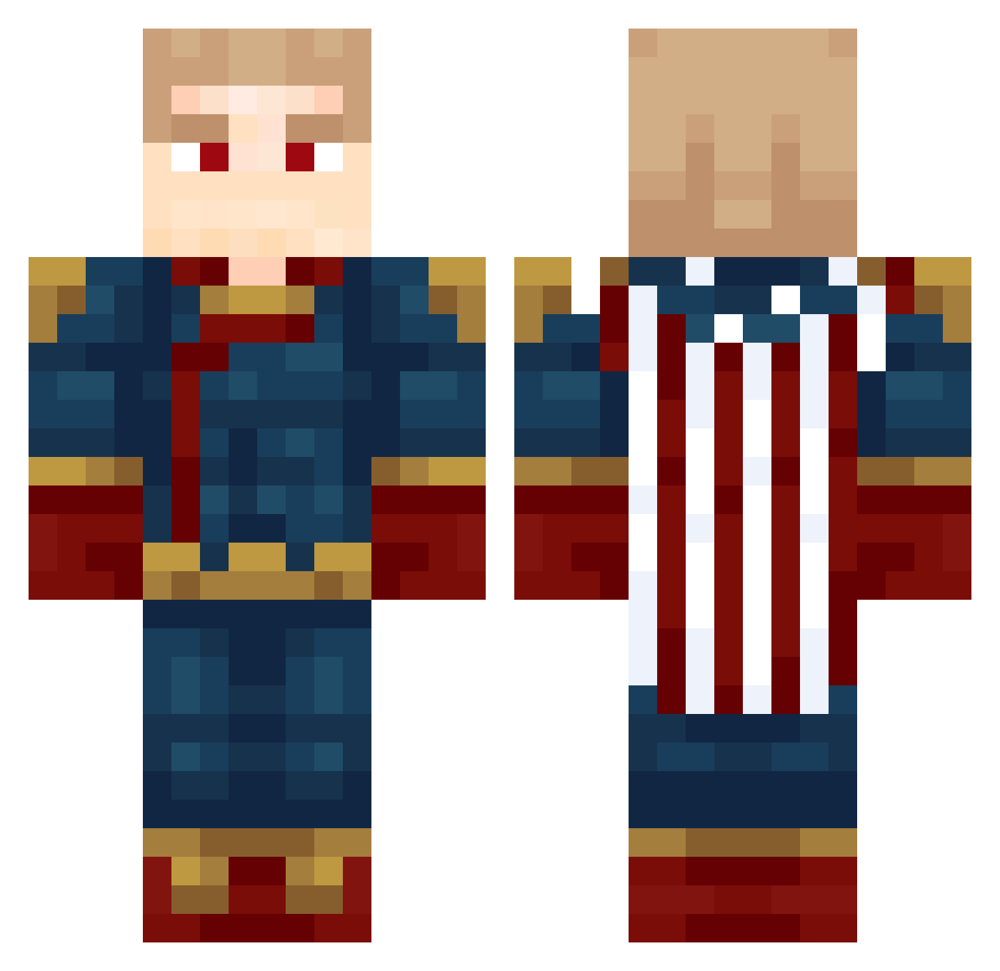Siniclair Minecraft skin, front and back view