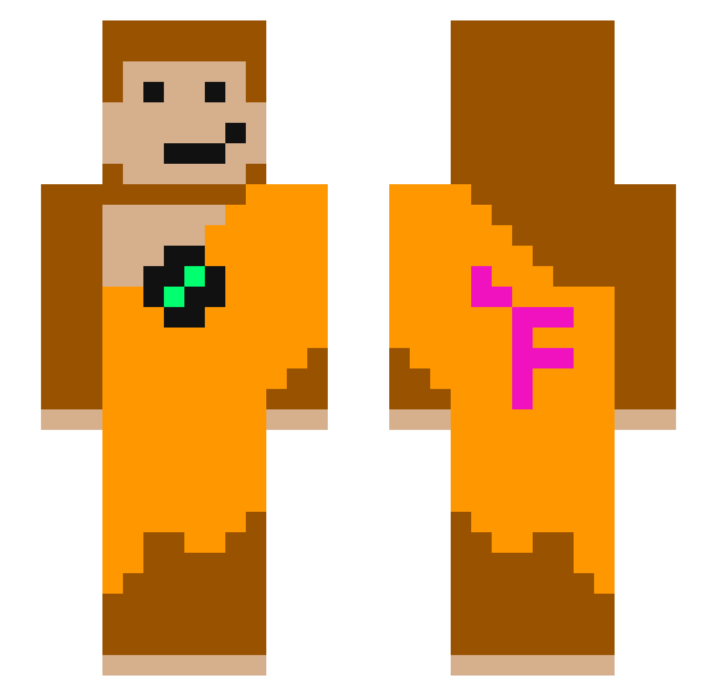 ItzPark Minecraft skin, front and back view