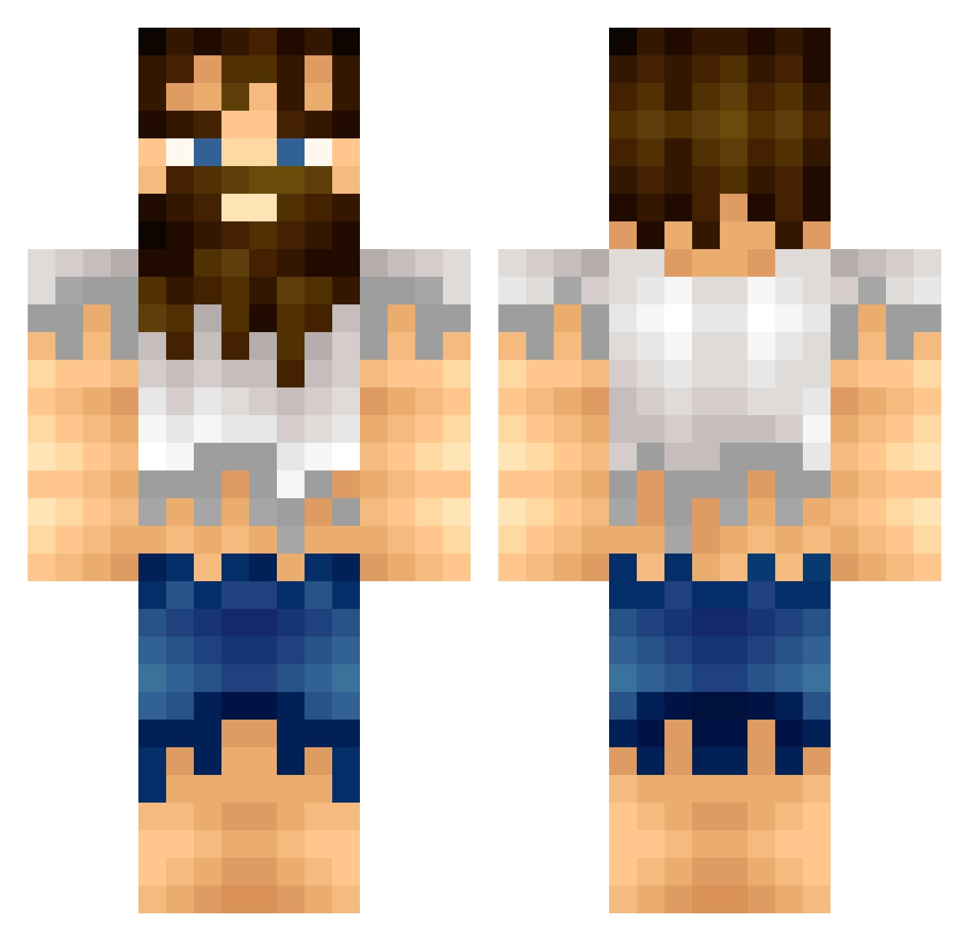 AM0NGSTUS Minecraft skin, front and back view