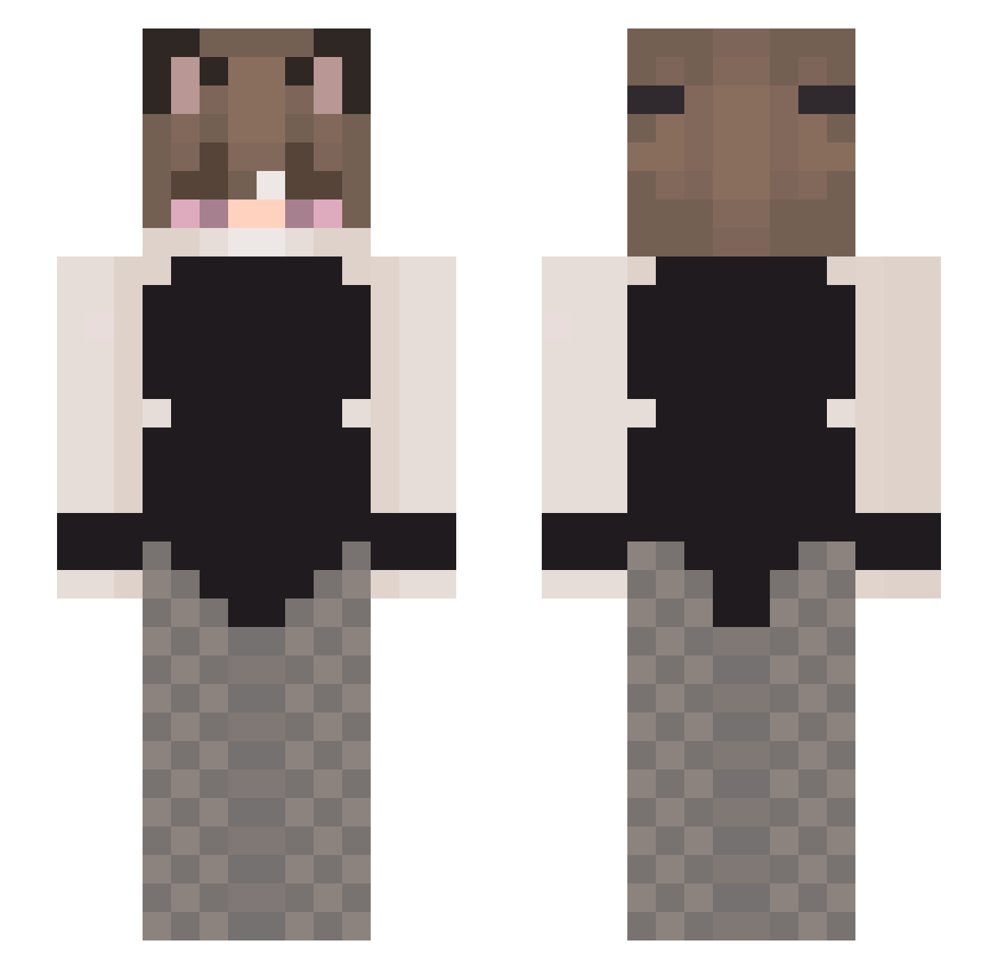 Preety_Femboy Minecraft skin, front and back view
