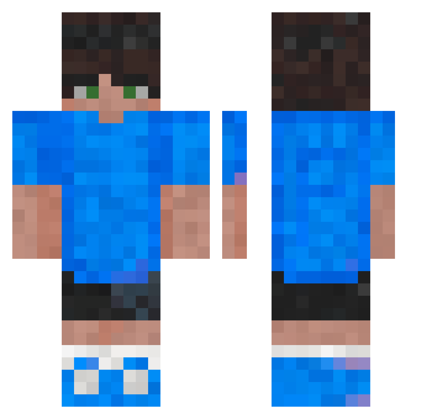 rodriajam Minecraft skin, front and back view